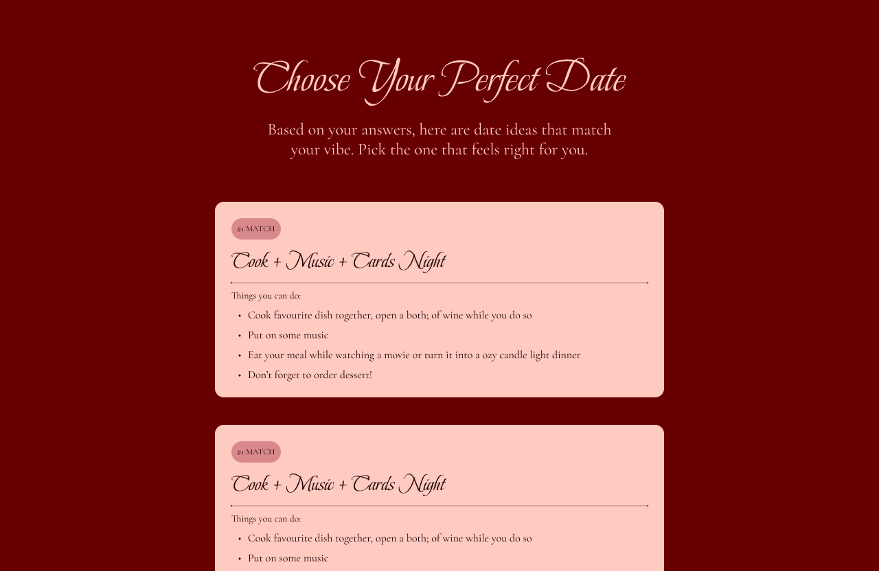 Valentines day date planner